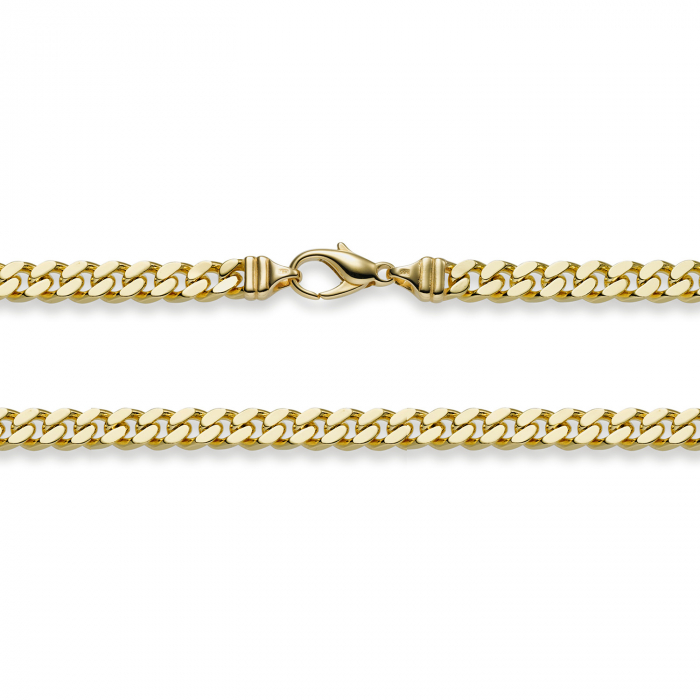 Goldkette Panzerkette Länge 21cm - Breite 6,0mm - 585-14 Karat Gold