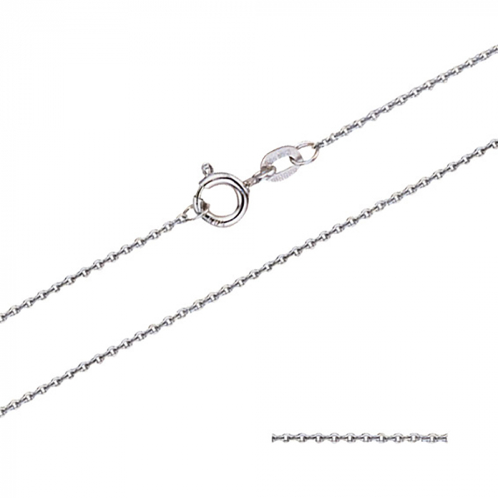 1,1 mm 45 cm 585 - 14 Karat Weißgold Ankerkette rund massiv Gold hochwertige Goldkette  2 g