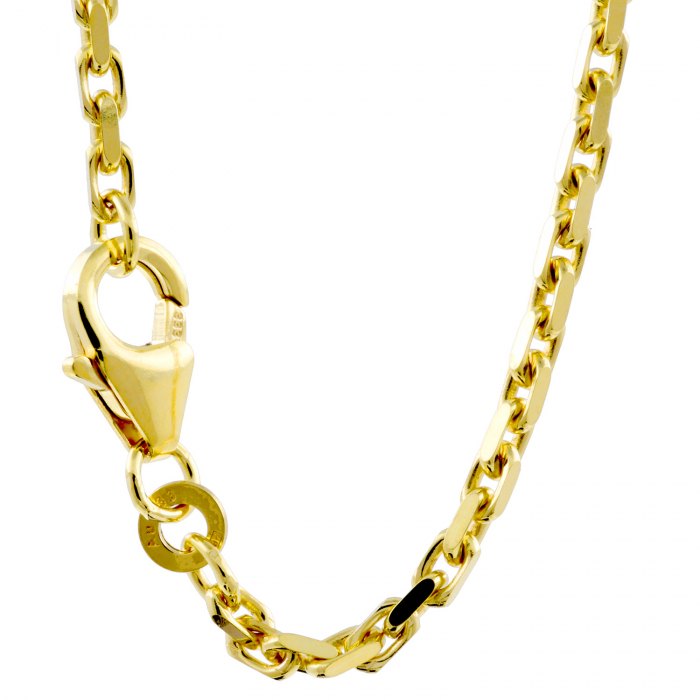 Ankerkette diamantiert Länge 50cm - Breite 2,0mm - 585-14 Karat Gold