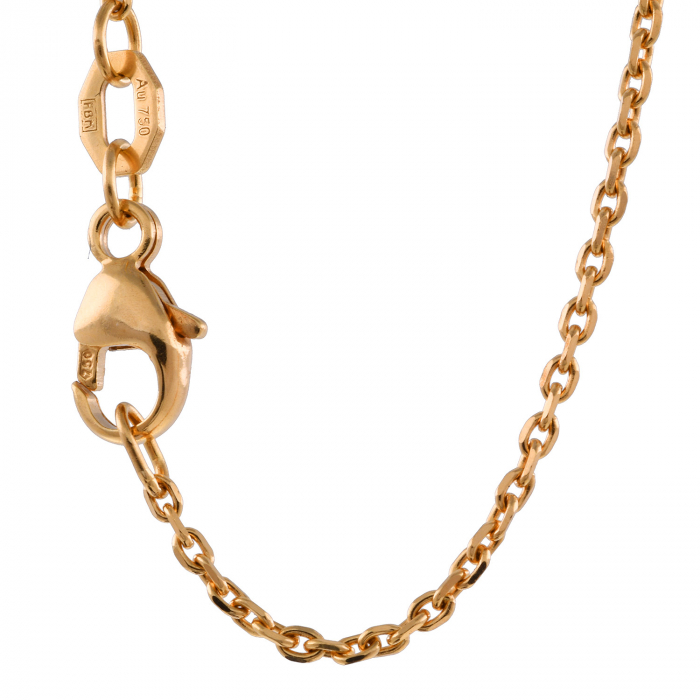 Ankerkette diamantiert Länge 55cm - Breite 1,3mm - 750-18 Karat Gold