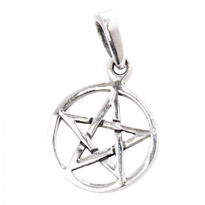 Pentagramm sehr klein Schmuck Anhänger 925er Silber - Pentagramm - 21x12mm