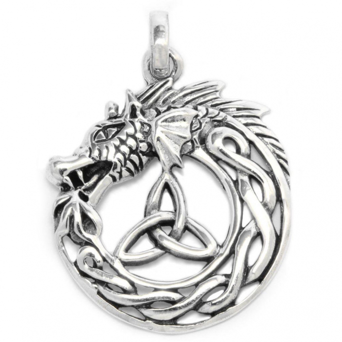 Anhänger Braigh Midgardschlange 925er Silber - Drachen - 32x24mm