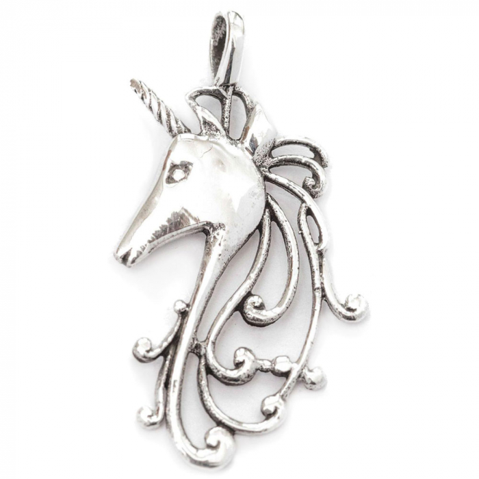 Das Silberne Einhorn Schmuckanhänger - Einhorn - 30x12mm