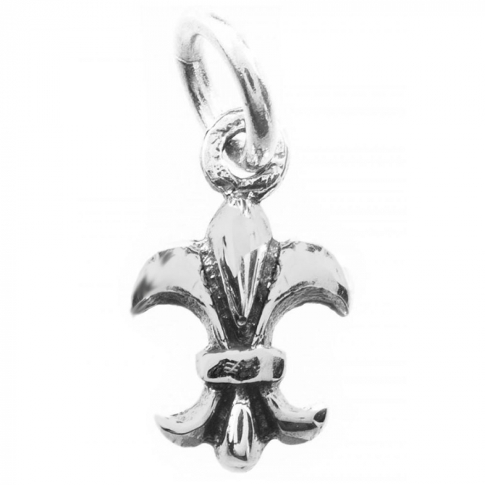 französische Lilie Schmuck Anhänger 925er Silber 15x7mm (mit Ring zum Aufhängen)