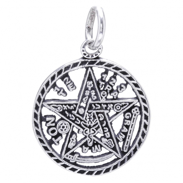 Tetragrammaton Schmuck Anhänger 925er Silber Durchmesser 18mm