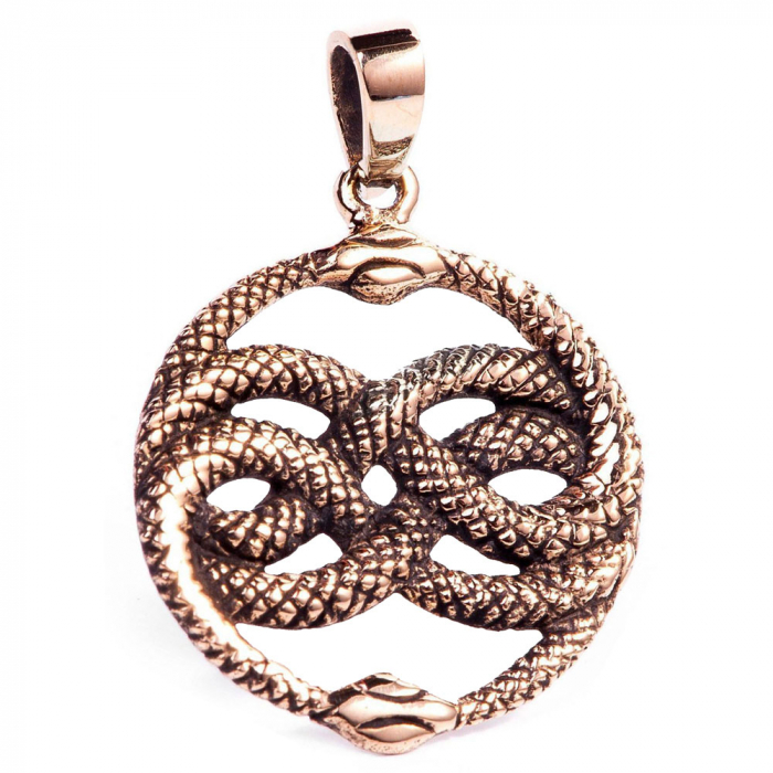 Aurin Schlangen Bronze Anhänger Auryn - Schlangen - 21mm Duchmesser