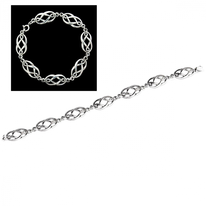 Armkette Celtic Schmuck 925er Silber 18,5 cm Keltischer Knoten Muster Armband