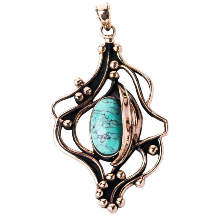 Anhänger Türkis on Fire  Schmuck groß - sonstige Symbole - 65x33mm