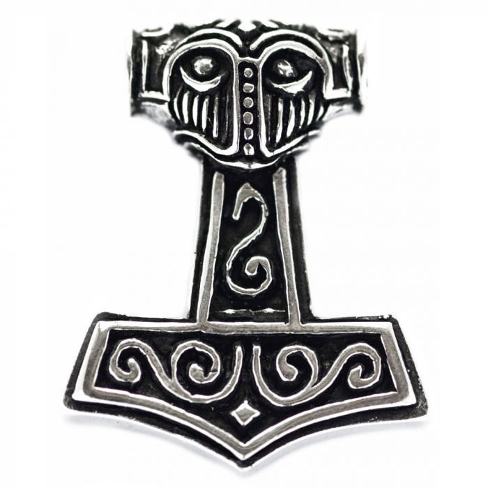 Thors Hammer beidseitig Schmuck Anhänger 925er Silber - Thorhammer - 34x27mm