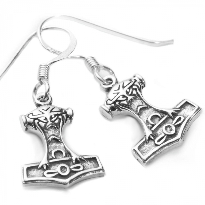 Ohrhänger, Ohrringe Thors Hammer  kleiner Wikinger Viking Schmuck 925er Silber