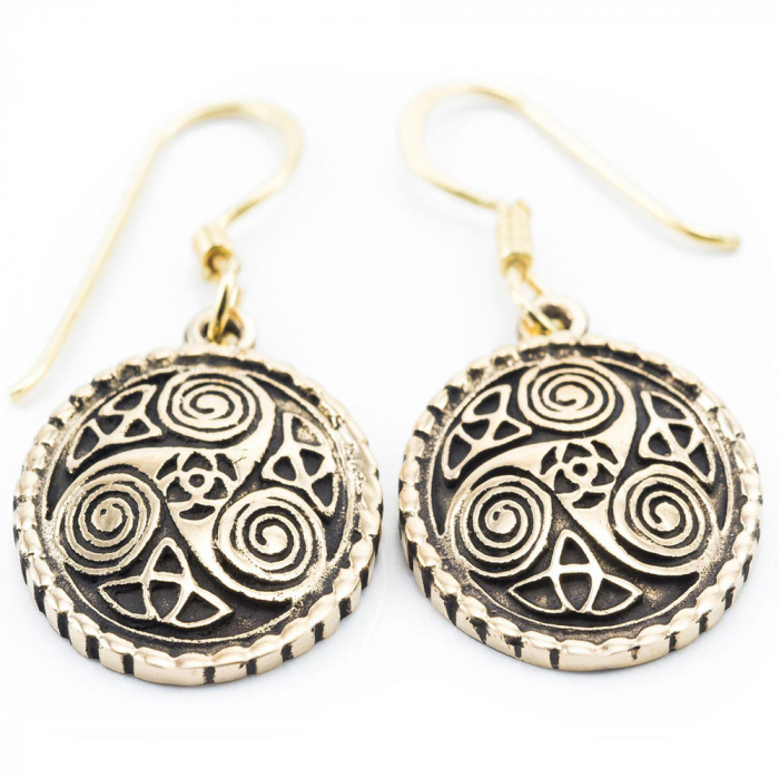 Bronzeohrringe Triskele Celtic Keltische Triskele Ohrschmuck Ohrhänger