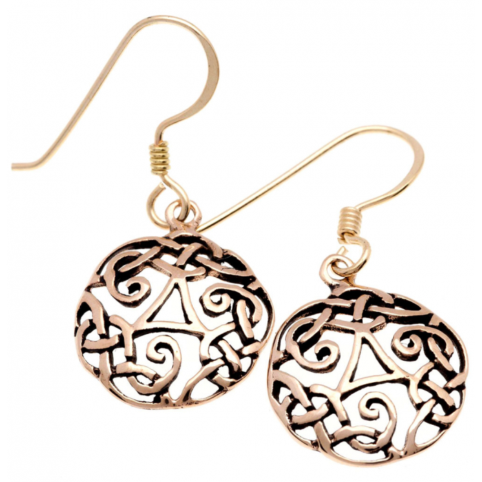 Ohrhänger, Ohrringe  Celtic Triskele Bronze Ohrschmuck