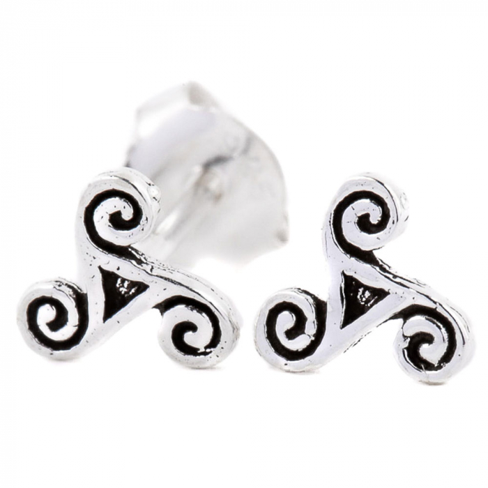 Ohrstecker Triskele sehr klein 925er Silber Schmuck