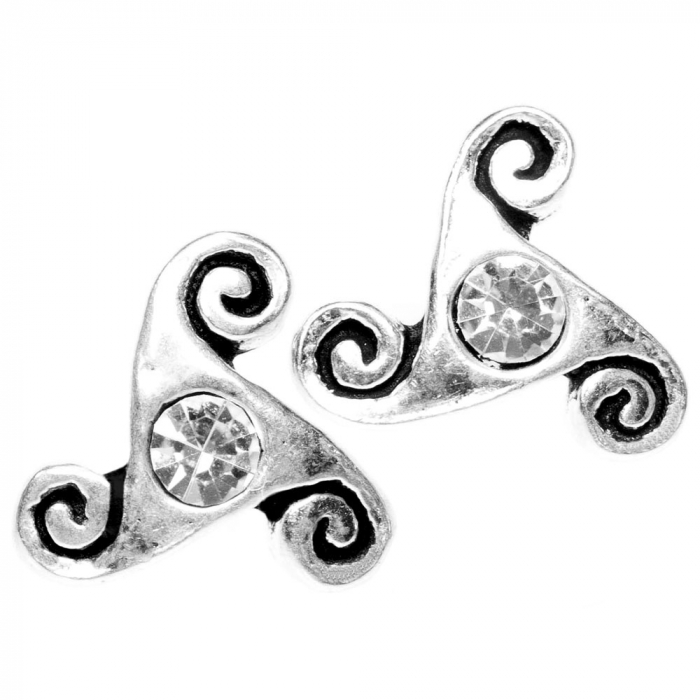 Ohrstecker Triskel  Kristall 925er Silber Schmuck