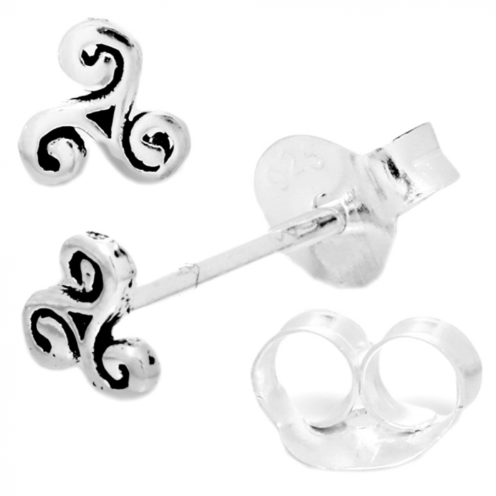 Ohrstecker Triskele sehr klein Schmuck 925er Silber