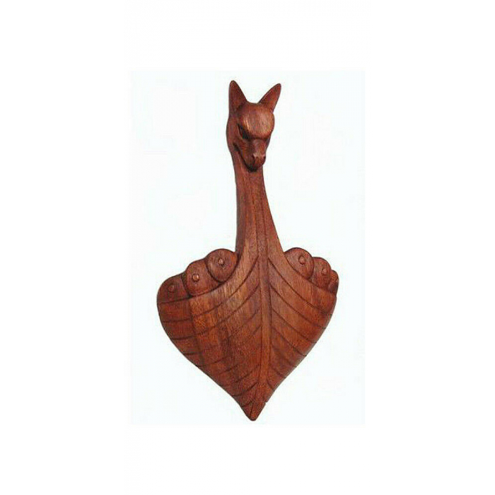 Wandschmuck Wikingerboot Viking  Holz geschnitzt 17 cm × 30 cm Wikingerschiff
