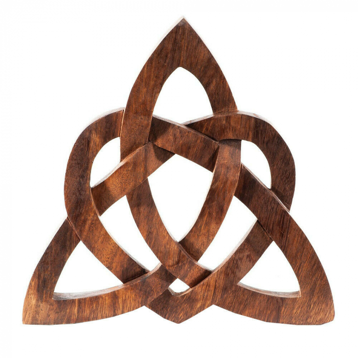 Wandbild Keltisches Liebessymbol - Wandrelief keltischer Knoten Handgeschnitzt