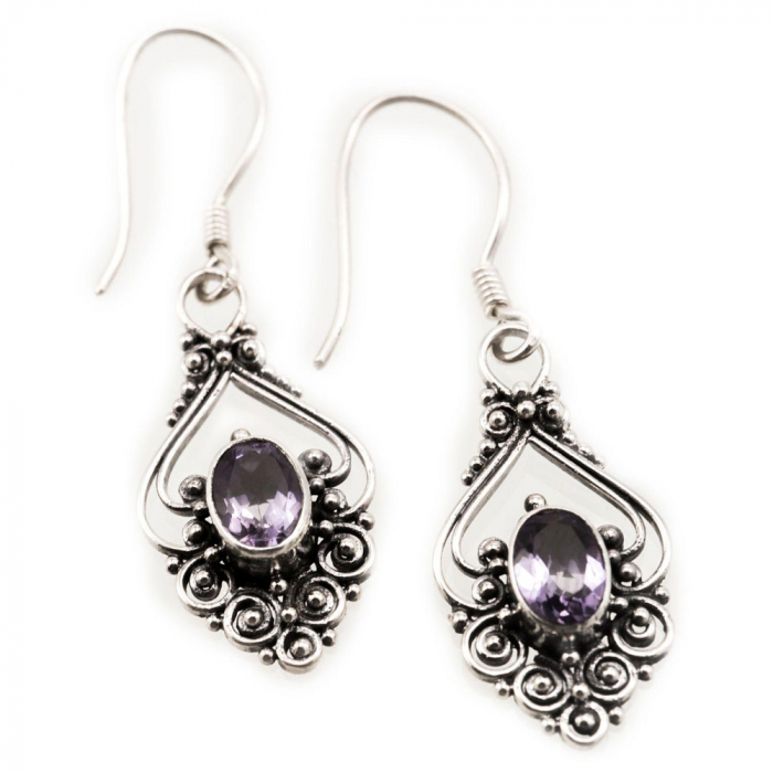 Ohrhänger, Ohrringe mit Amethyst Schmuck 925er Silber