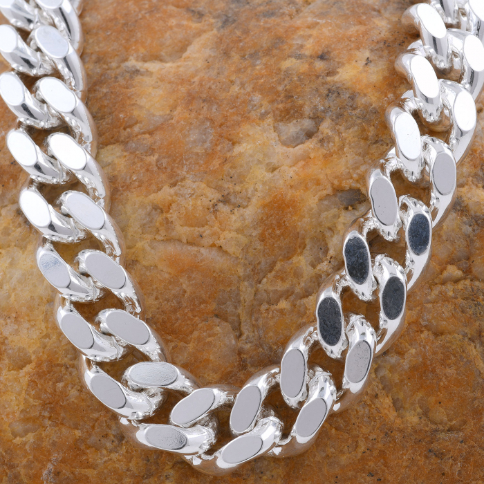 8,6 mm 50 cm 925 Sterlingsilber Panzerkette massiv Silber hochwertige Halskette 99,5 g