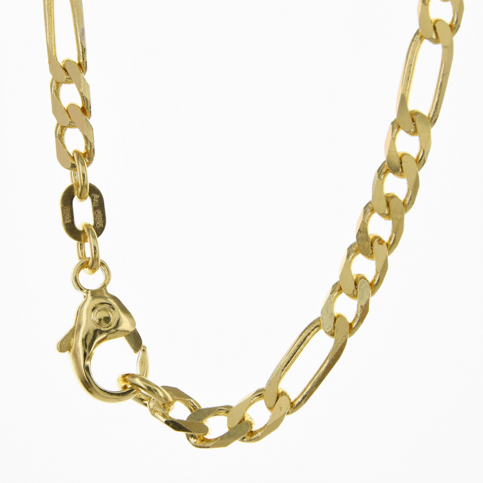 Goldkette Figarokette Länge 60cm - Breite 3,5mm - 585-14 Karat Gold