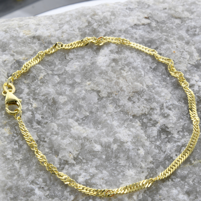 Goldkette Singapurkette Länge 19cm - Breite 2,4mm - 333-8 Karat Gold