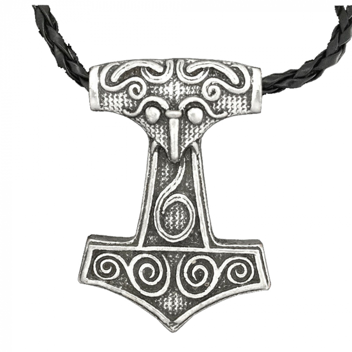 Thorhammer Anhänger Schmuck Wikinger Zinn Viking mit Band Thorhammer Z