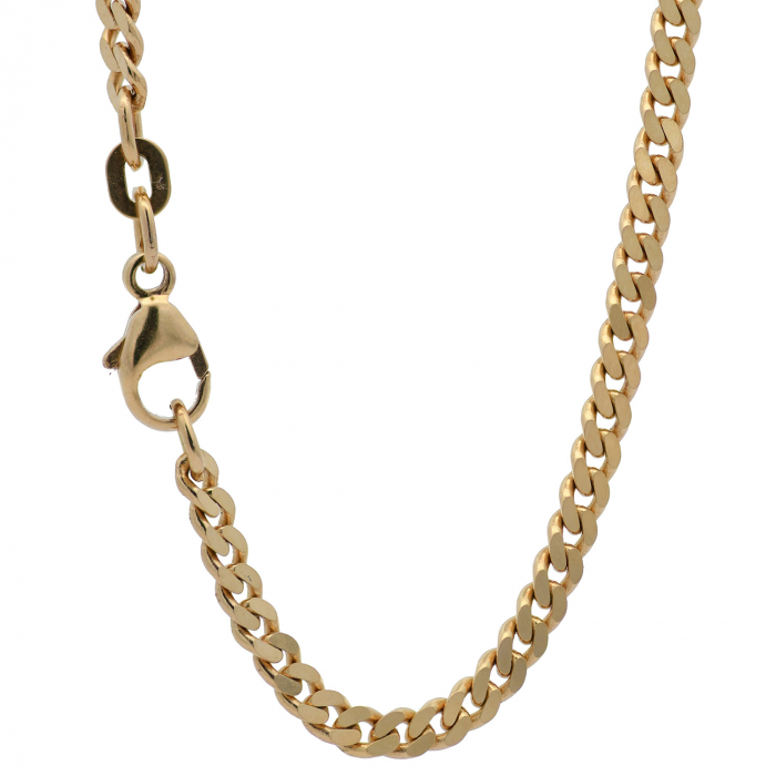 Goldkette Panzerkette Halskette Breite 2,5 mm massiv 585-14 Karat Gold