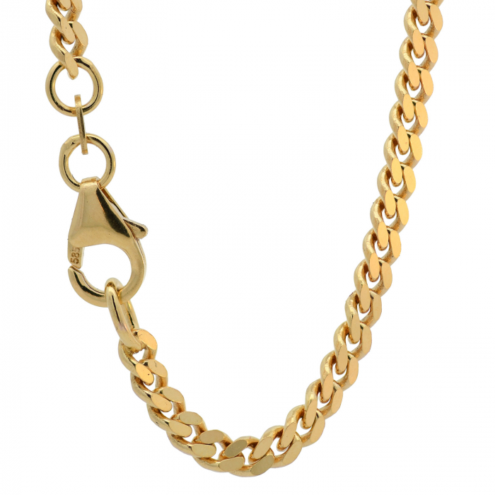 Panzerkette Halskette Breite 3,4 mm - 585 - 14 Karat Gold Auswahl