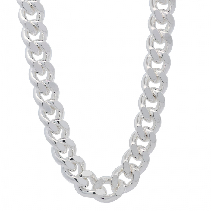 8,6 mm Silberkette Panzerkette massiv 925 Sterlingsilber hochwertige Halskette - Länge nach Wahl