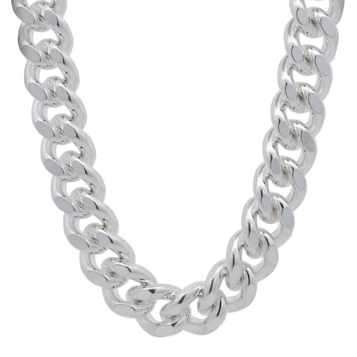 12,4 mm Silberkette Panzerkette massiv 925 Sterlingsilber hochwertige Halskette - Länge nach Wahl