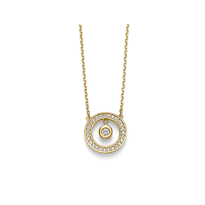 Collier aus Gold mit Zirkonia 333 - 8 kt Gelbgold