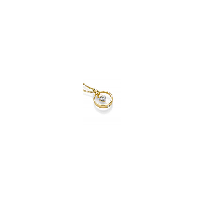 Anhänger zur Taufe rhodiniertem Gold mit Zirkonia 333 - 8 kt Gelbgold