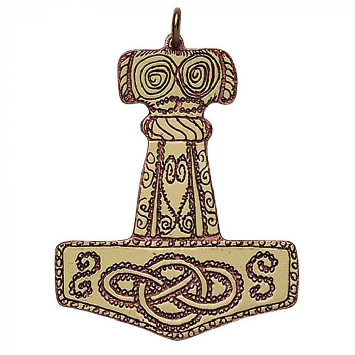 Mjölnir Thorhammer Amulett Messing Kupfer Talisman: 40 x 33 mm