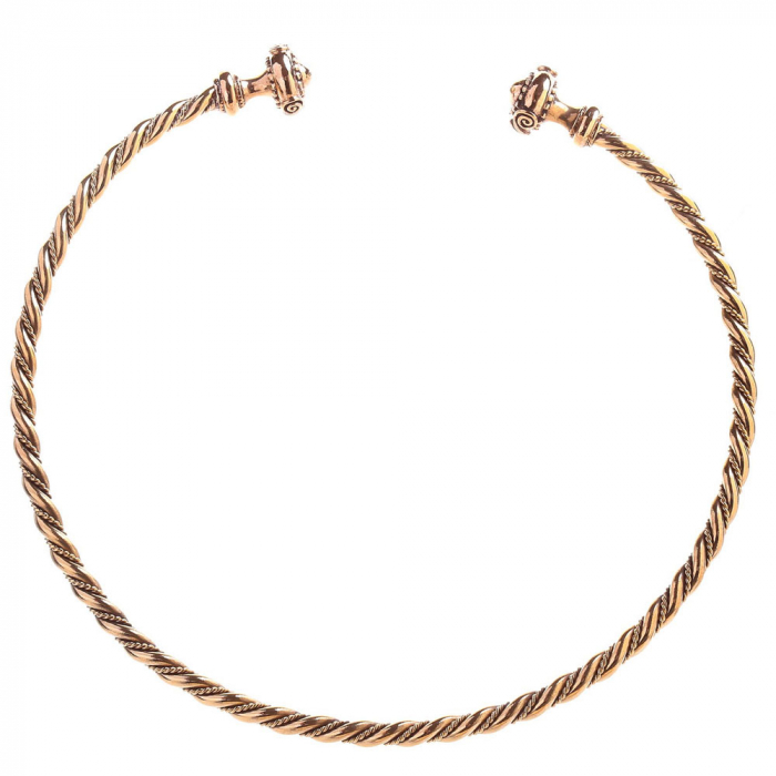 Keltischer Frauen Torques Frauen Halsreif Handarbeit Bronze 12,5 cm 