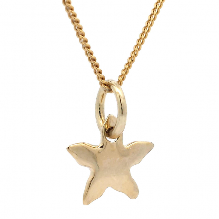 Anhänger Seestern 585 Gold mit Goldkette 1,1 mm 585 Gold 40 cm lang