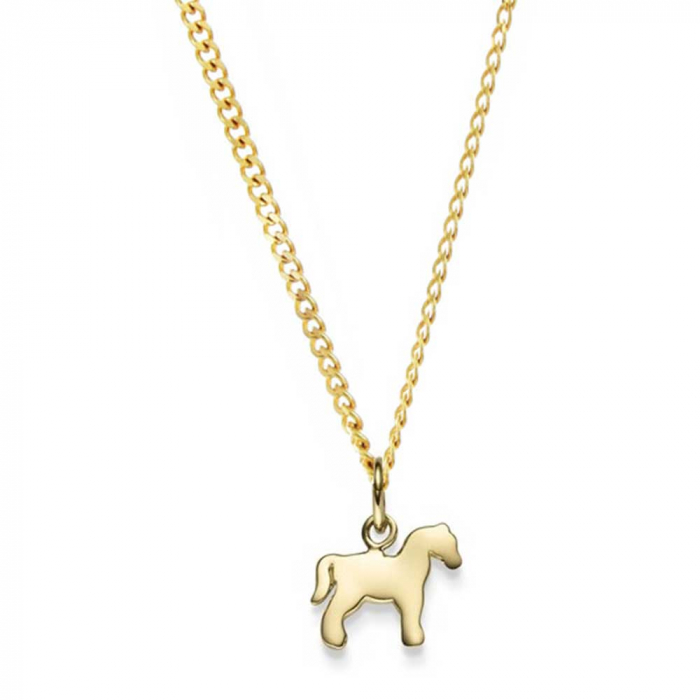 Anhänger Pferd 585 Gold mit massiver Goldkette 1,1 mm