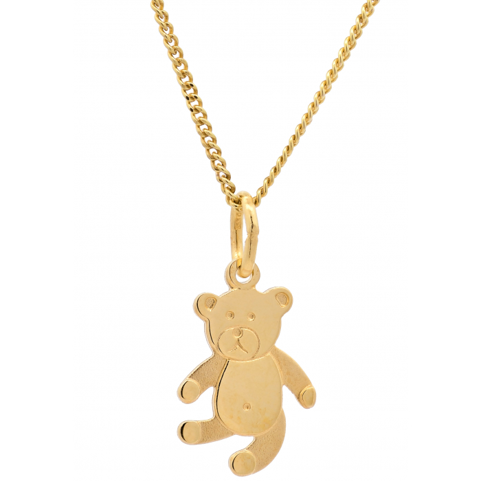 Gold Anhänger Bär  mit Goldkette massiv 333 - 8 Karat Gold
