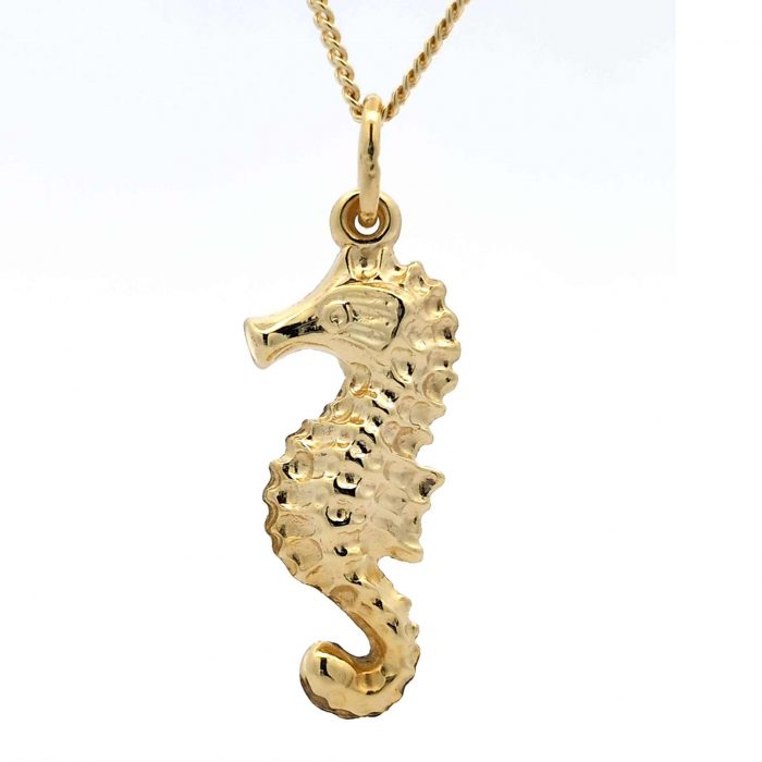 Anhänger Seepferdchen mit Kette 1,1 mm 333-8 Karat Gold