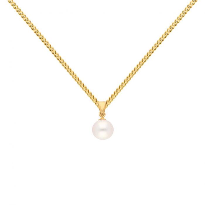 Anhänger mit Süßwasserperle  mit Kette 1,1 mm 585 Gold