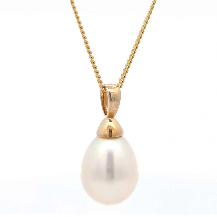 Anhänger mit Süßwasserzuchtperle mit Kette 1,1 mm 333 Gold