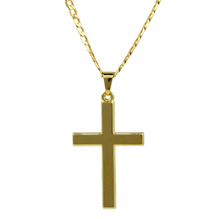 Anhänger Kreuz mit massiver Goldkette 2,6 mm
