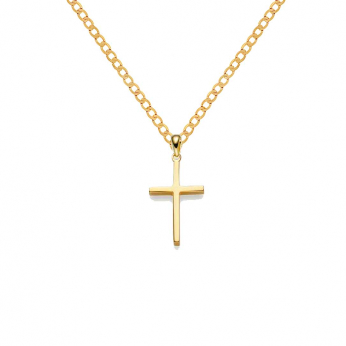 Anhänger Kreuz 585 14 Karat Gold mit massiver Goldkette 2,6 mm 585-14
