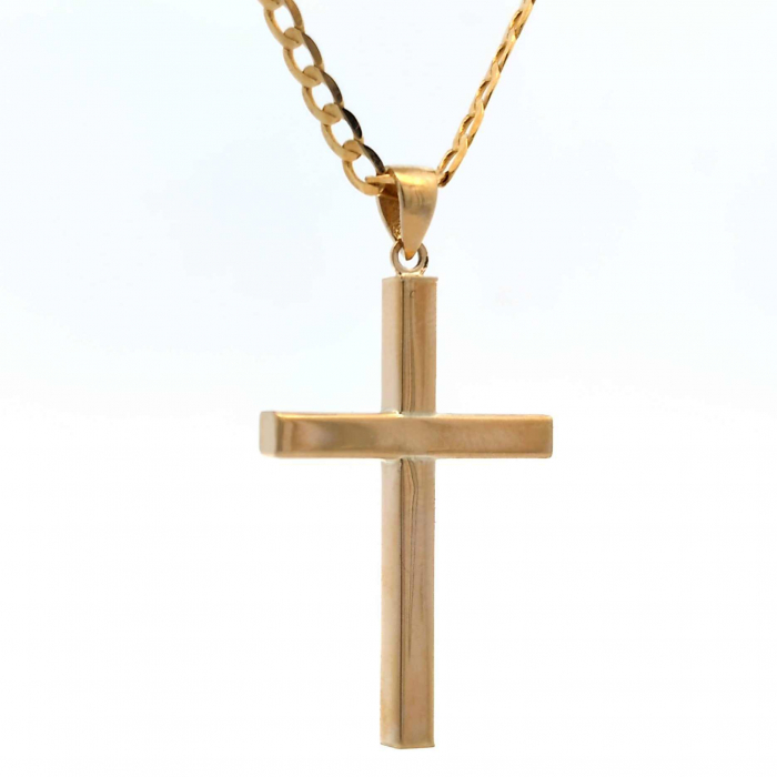Anhänger Kreuz 585 14 Karat Gold mit massiver Goldkette 2,6 mm 585-14