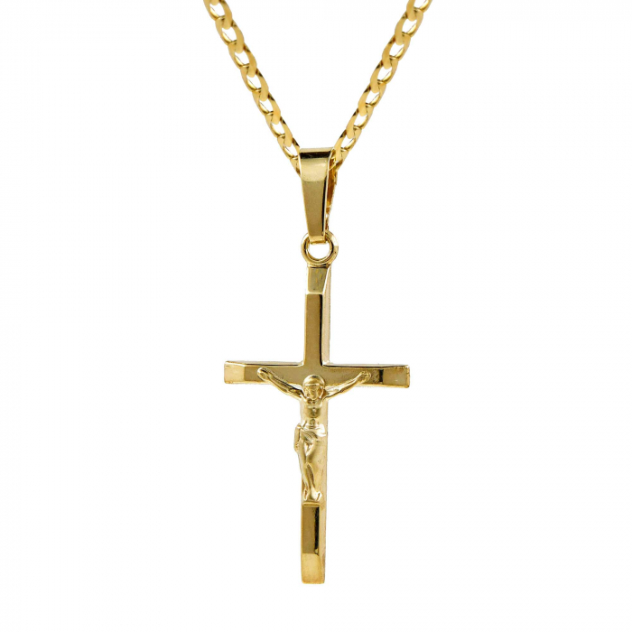 Anhänger Kreuz 375 9 Karat Gold mit Kette 2,6 mm 333 Gold 55 cm
