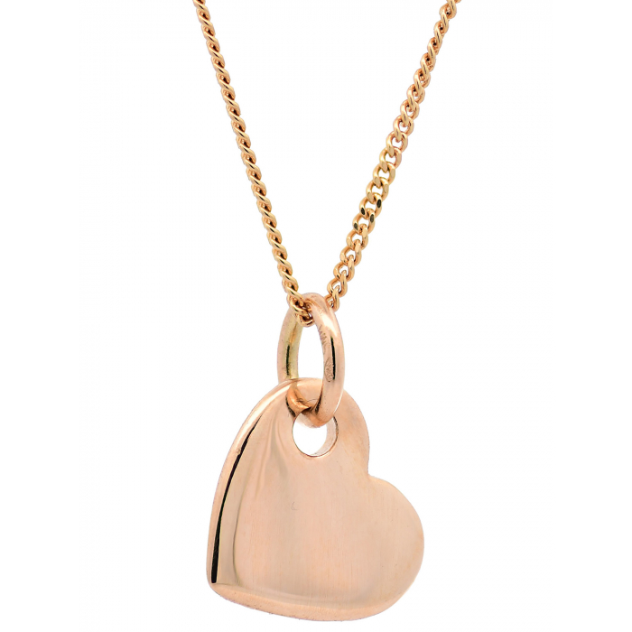 Halskette Anhänger Herz mit 1,1 mm Goldkette 585-14 Karat Gold