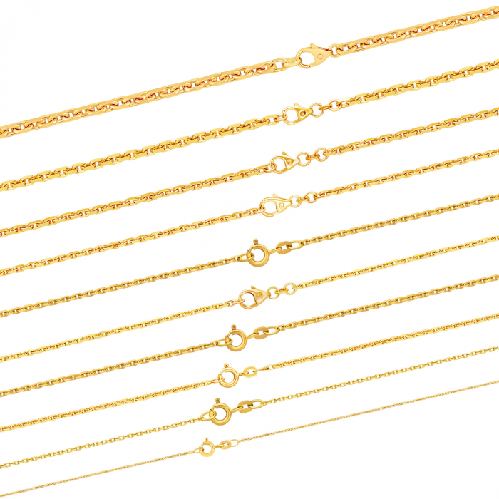 Ankerkette diamantiert Halskette - 333 - 8 Karat Gold