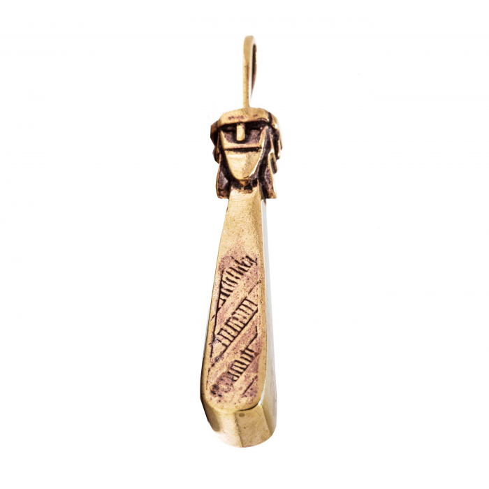 Großer Schmuck Anhänger  6.5 cm Slawische Gottheit Svantevit Amulett Bronze