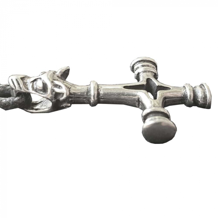 Isländisches Wolkskreuz Anhänger Schmuck Zinn 40x25mm mit Schnur