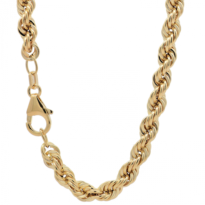 Goldkette Kordelkette hohl Halskette Breite 4,5 mm - 585-14 Karat Gold