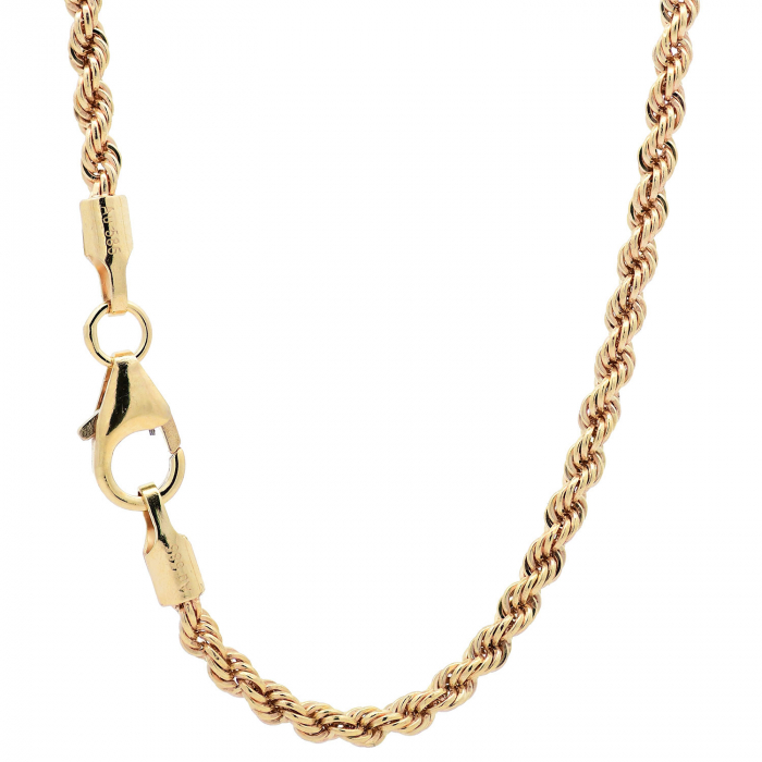 Goldkette Kordelkette hohl Halskette Breite 2,1 mm - 585-14 Karat Gold